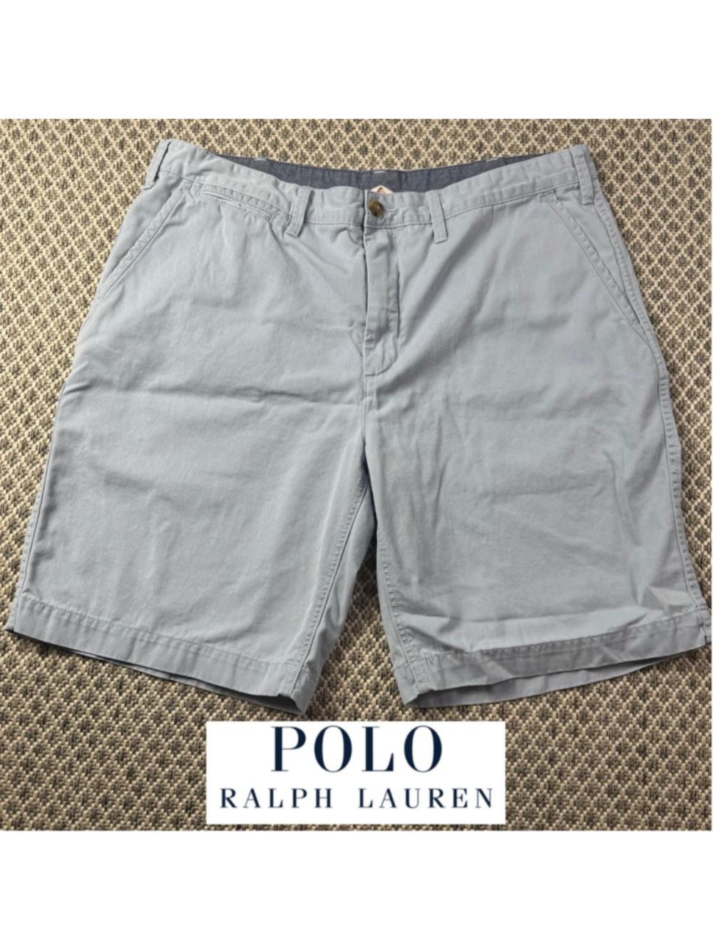 Polo Ralph Lauren Mens 38 Blue Chino Shorts Relaxed Fit 100% Cotton Pony